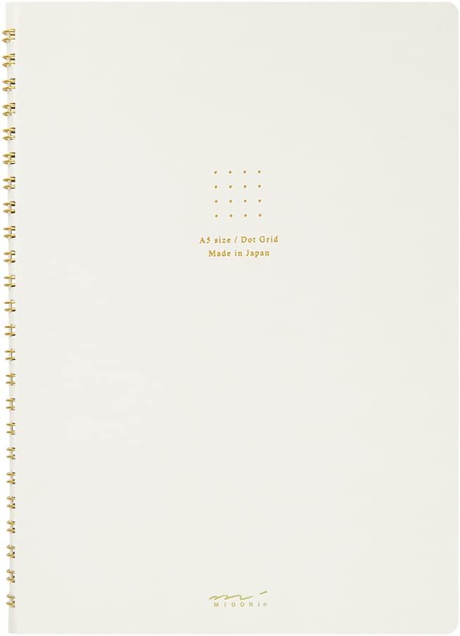 Midori Notebook Pontilhado Argolado A5 Bullet Journal