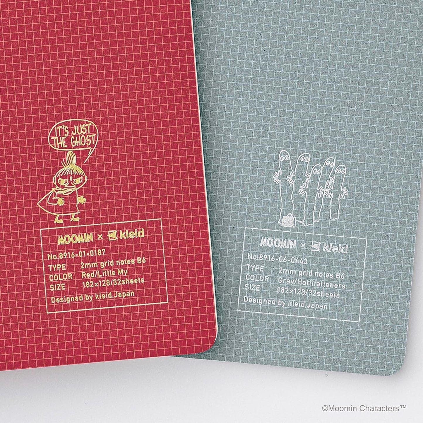 Notebook Colaboração MOOMIN x kleid Folhas Quadriculadas (2 mm) Grid