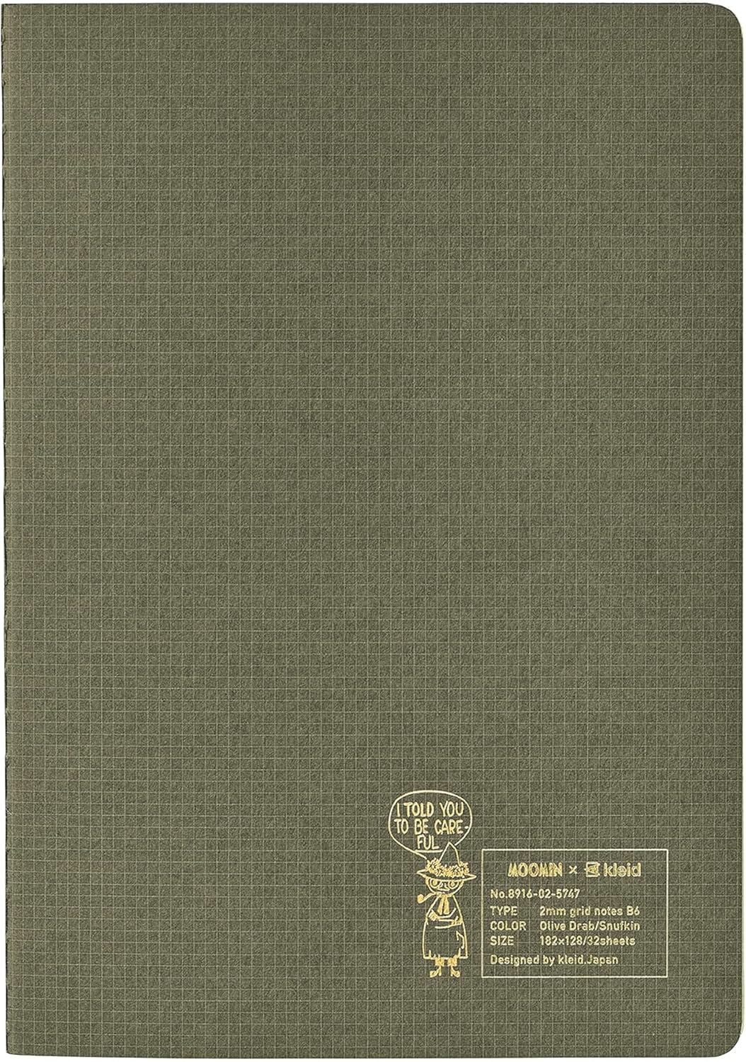 Notebook Colaboração MOOMIN x kleid Folhas Quadriculadas (2 mm) Grid