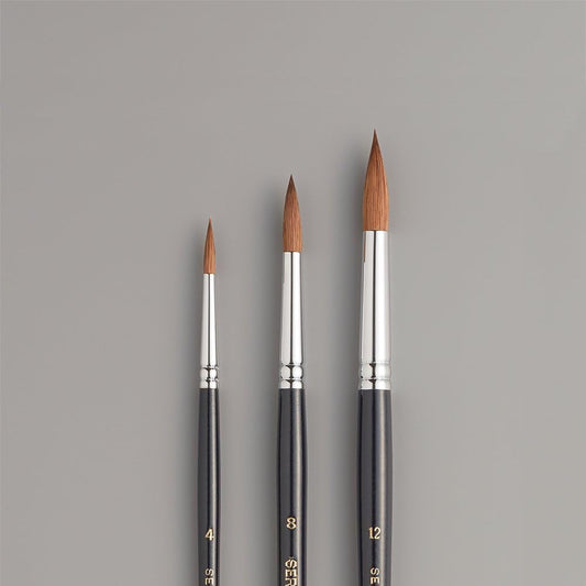 Conjunto de 3 pincéis Holbein para Aquarela (Weasel Mixed Hair), com 3 unidades