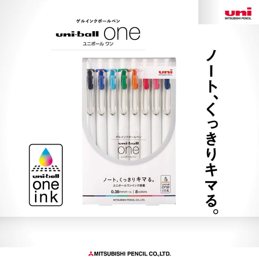 Mitsubishi Uni-Ball One 0.38 mm Conjunto c/8 cores UMNS388C