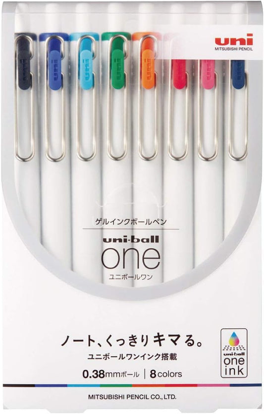 Mitsubishi Uni-Ball One 0.38 mm Conjunto c/8 cores UMNS388C