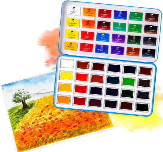 Conjunto com 24 cores de Aquarela Paul Rubens